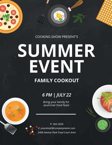 Summer Food Event Flyer Template [Free JPG] - Illustrator, Word, Apple Pages, PSD, Publisher